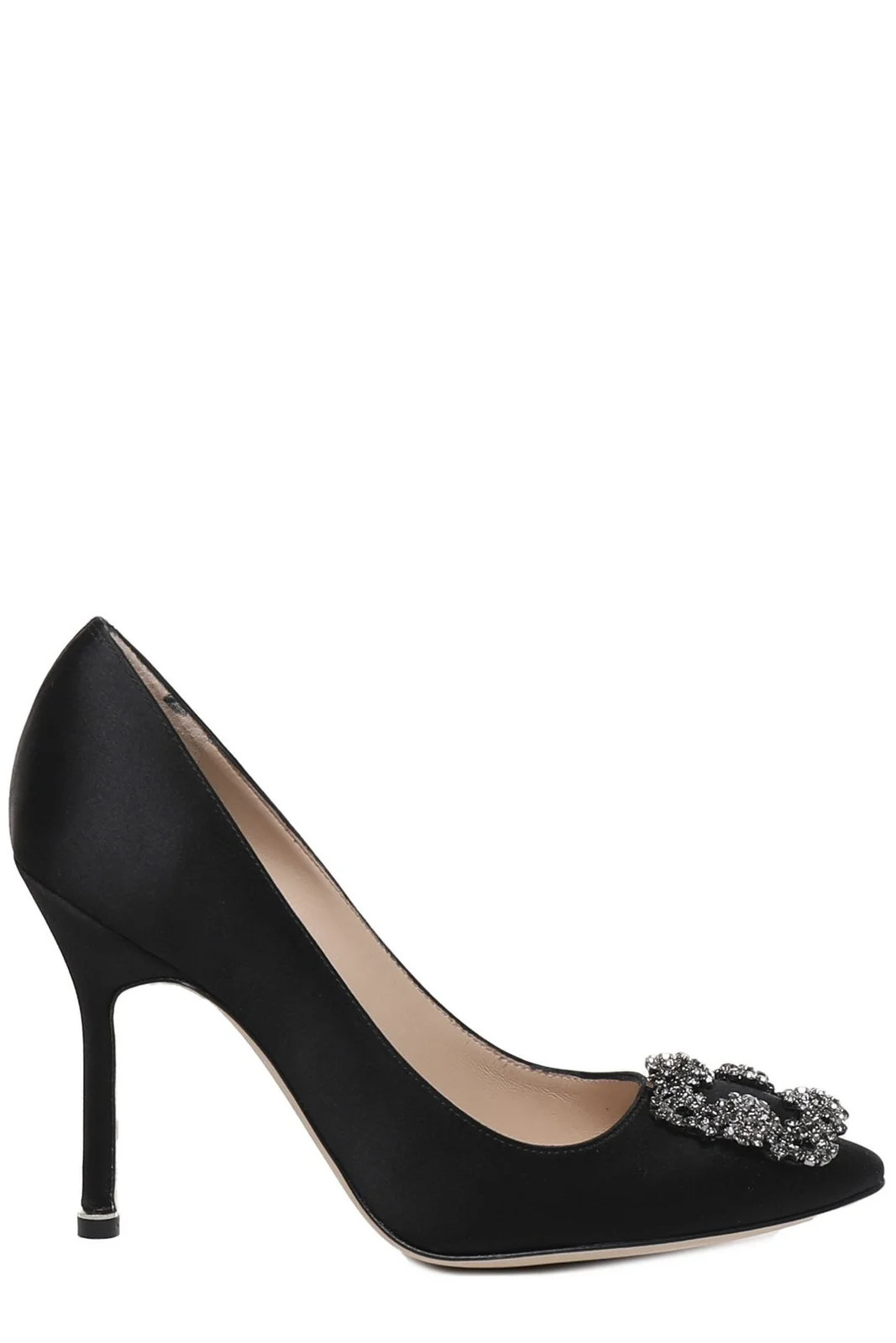 Manolo Blahnik Hangisi Embellished Satin Pumps | Cettire Global