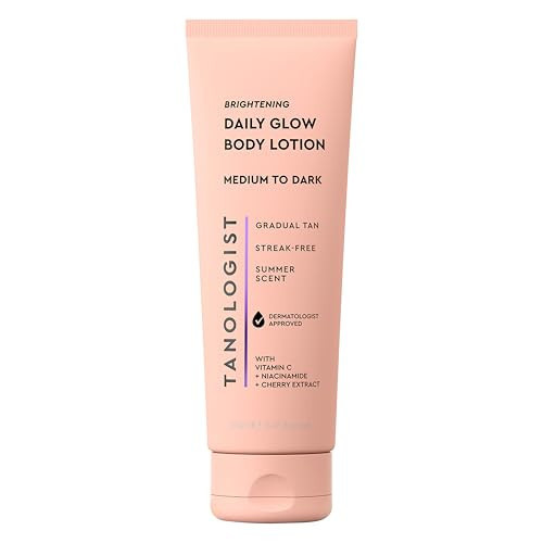 Tanologist Brightening Daily Glow Body Lotion- Medium/Dark, Gradual Tanning Lotion, No Fake Tan Smell, Streak-Free & Natural Looking Self Tanner, Vegan, 8.45 fl. oz/250 ml Tube | Amazon (US)