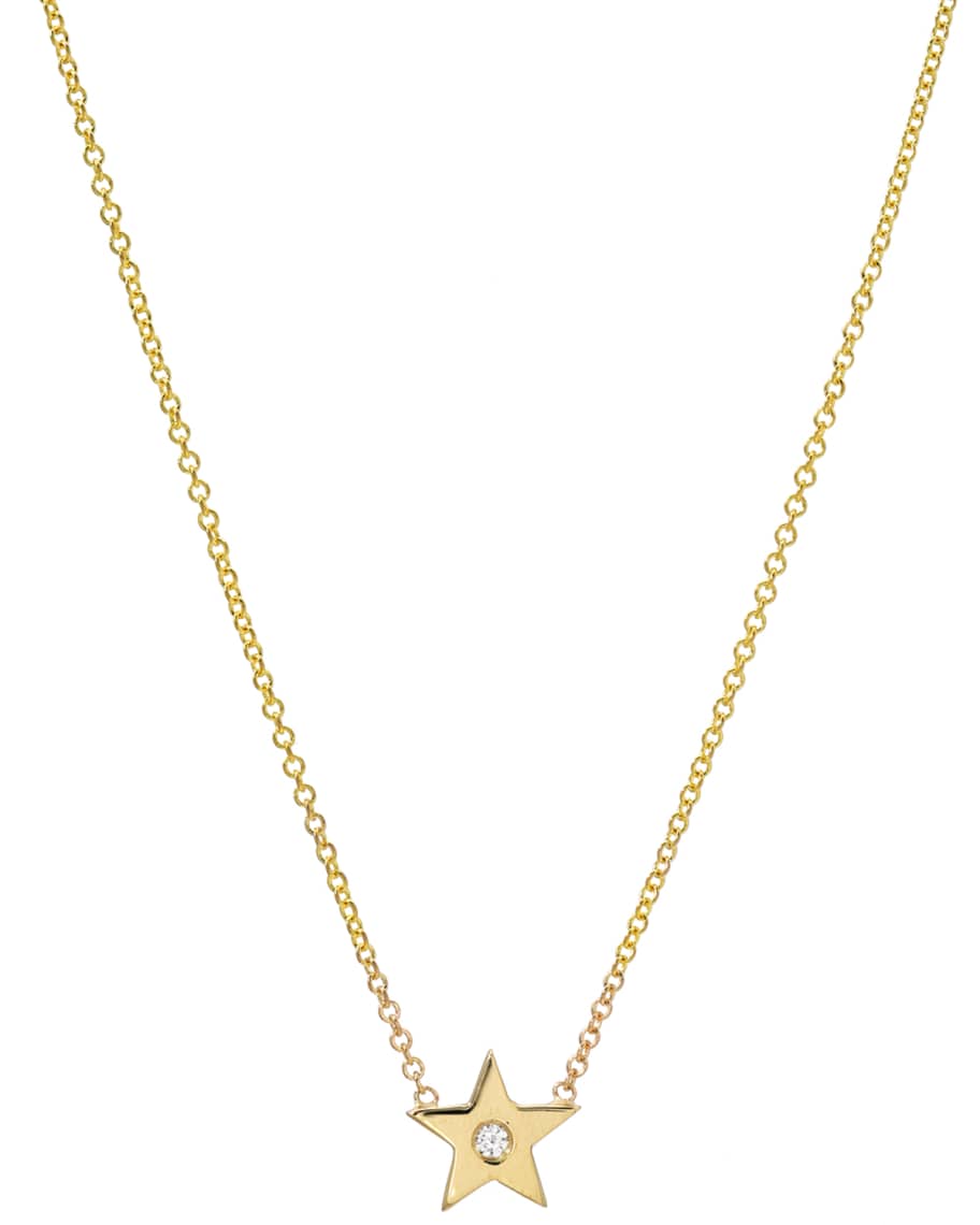 Zoe Lev Jewelry 14k Gold 1-Diamond Star Necklace | Neiman Marcus
