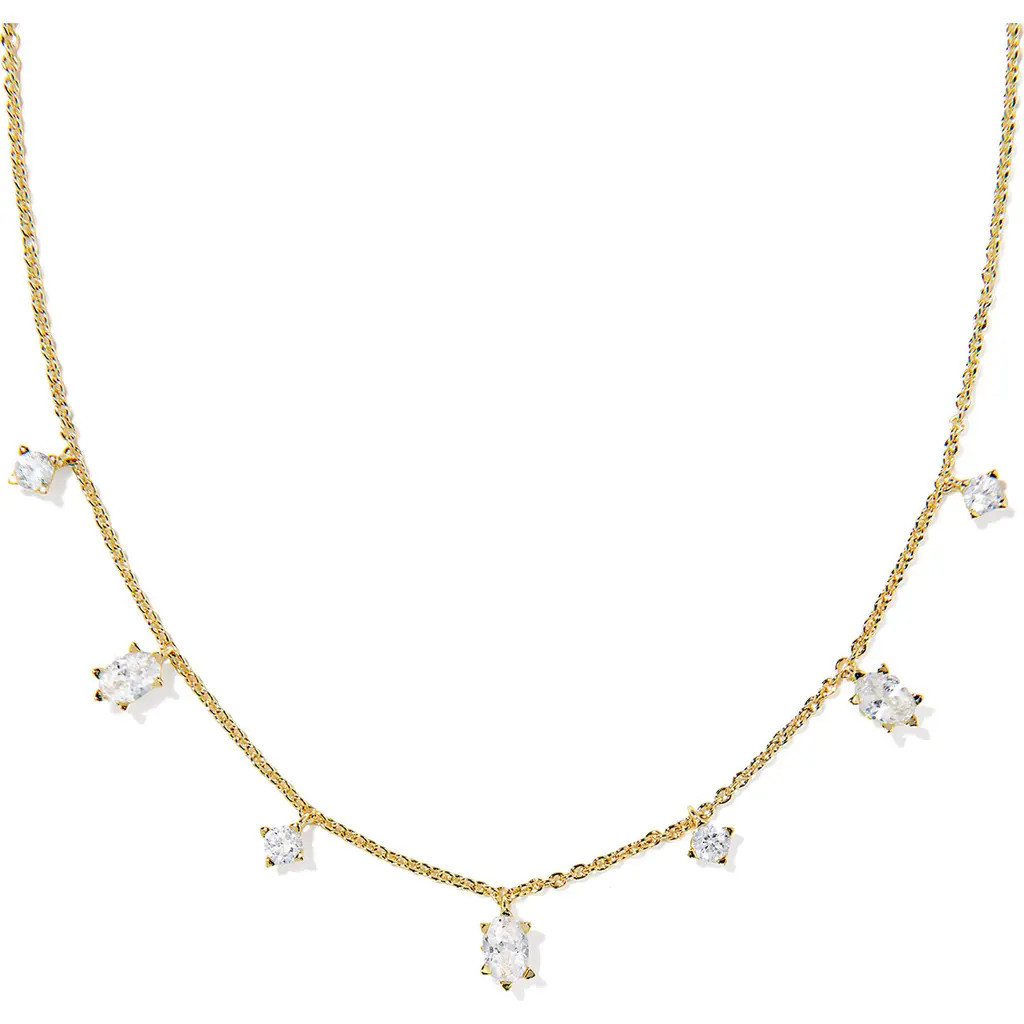 Kendra Scott Cailin Delicate Strand Necklace in Gold White Cubic Zirconia at Nordstrom | Nordstrom