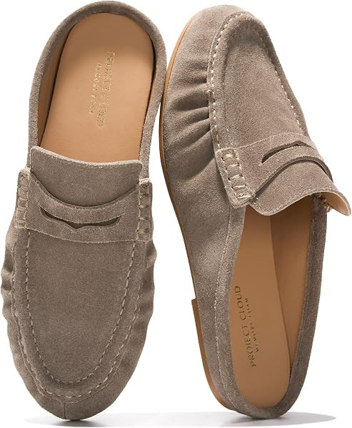 Project Cloud 100% Genuine Leather Penny Loafers for Women Mule | Amazon (US)