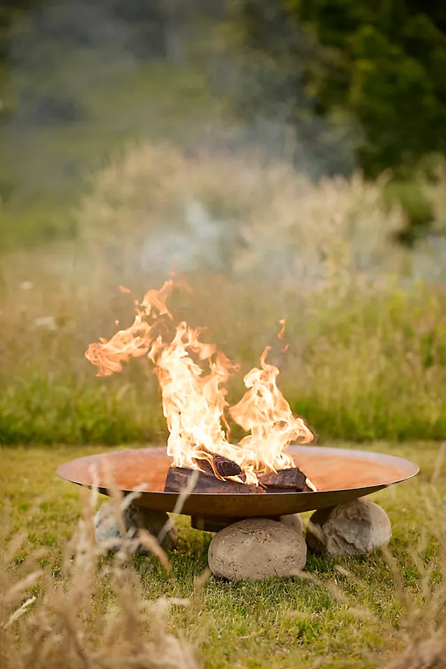 Weathering Steel Low Bowl Fire Pit at Terrain | Terrain