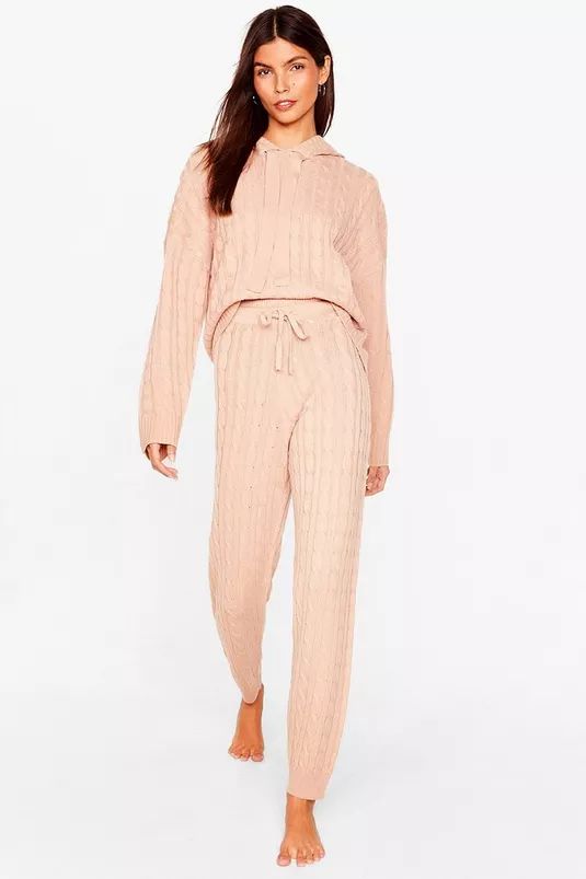 Offers Off the Cable Knit Hoodie and Sweatpants Set | Nasty Gal (US)