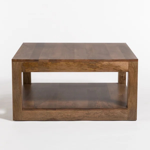 Watson Solid Wood Floor Shelf Coffee Table with Storage | Wayfair North America