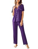 Avidlove Women Pajamas Set Notch Collar Soft Sleepwear Pjs Short Sleeve Button Down Nightwear wit... | Amazon (US)