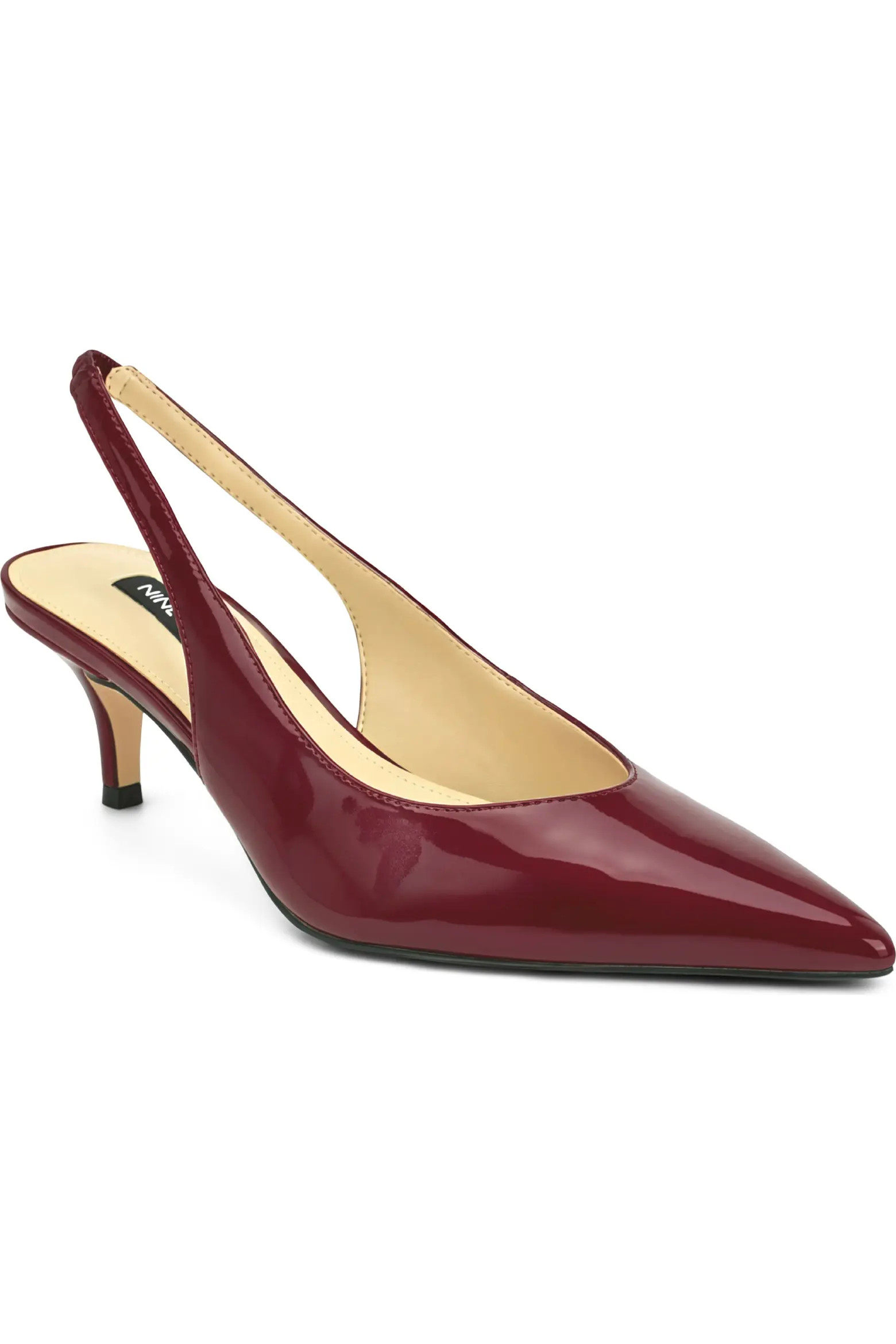 Nine West Cassy Pointed Toe Slingback Pump in Light Natural at Nordstrom, Size 6.5 | Nordstrom