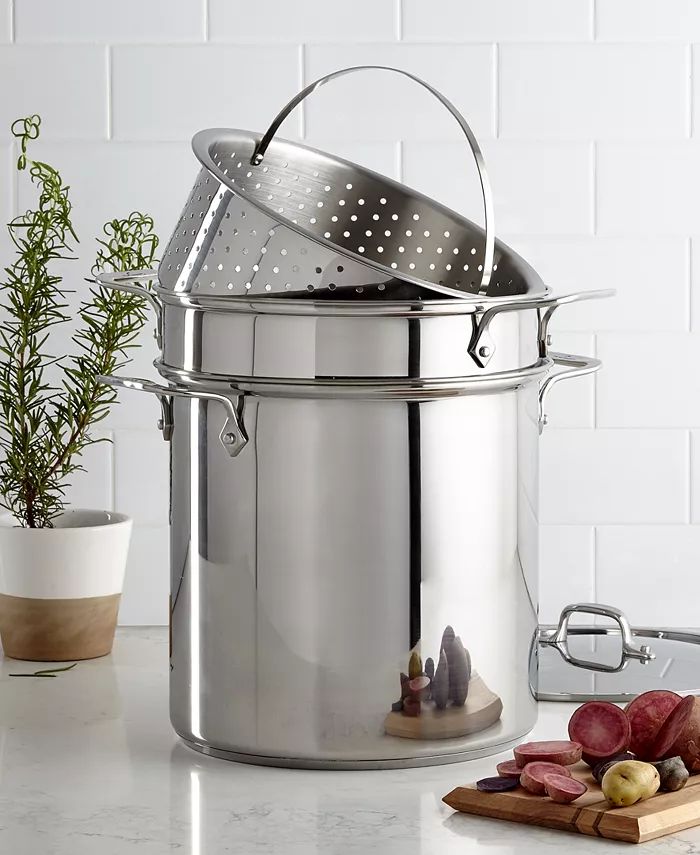 Stainless Steel 12 Qt. Covered Multi Pot with Pasta & Steamer Inserts | Macys (US)