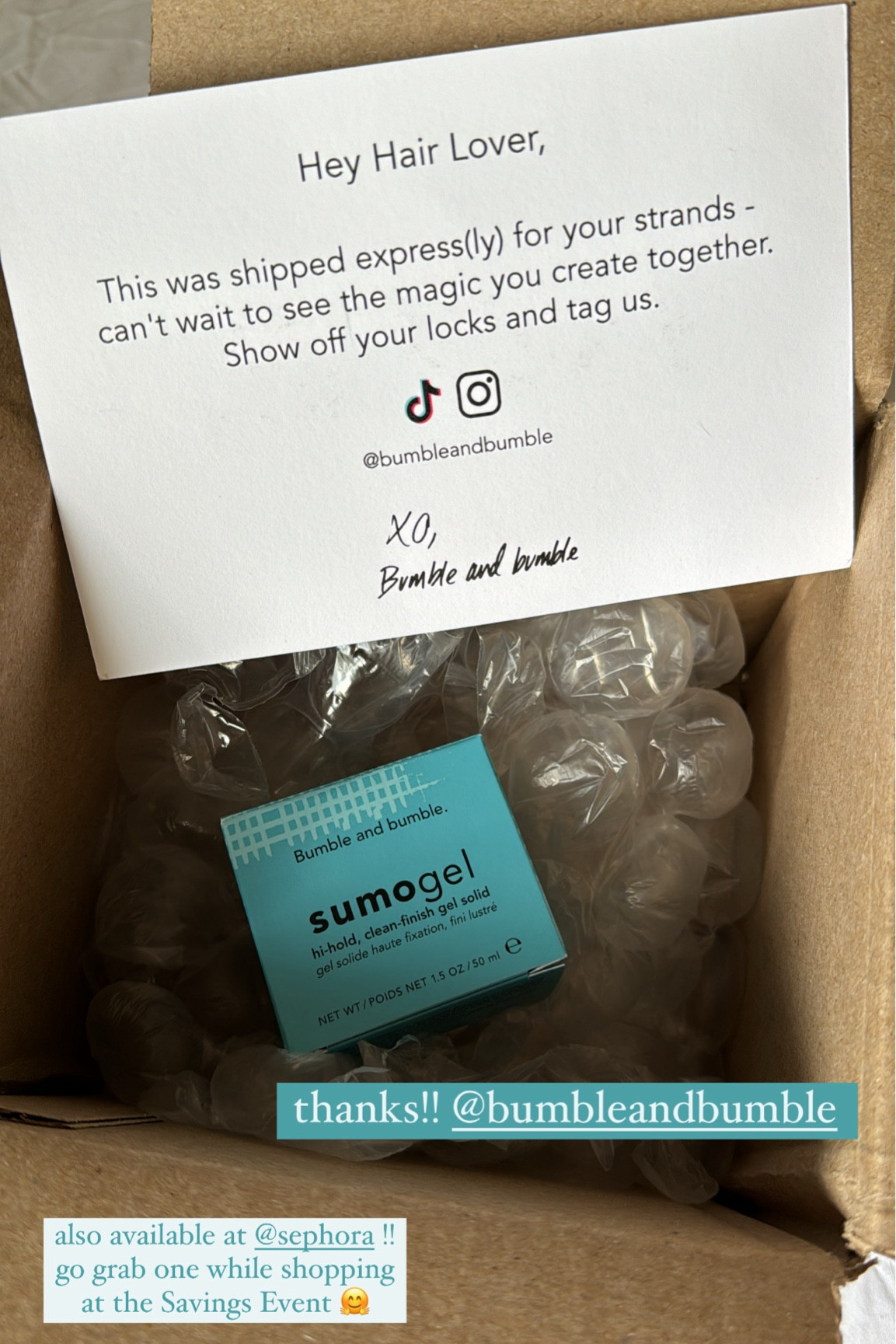 just got a Bumble and Bumble Sumo Gel

#LTKbeauty #LTKGiftGuide #LTKxSephora