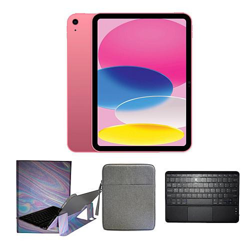 Apple iPad 10.9"" 10th Gen Pink 256GB w/Keyboard & Carrying Bag - Metallic | HSN