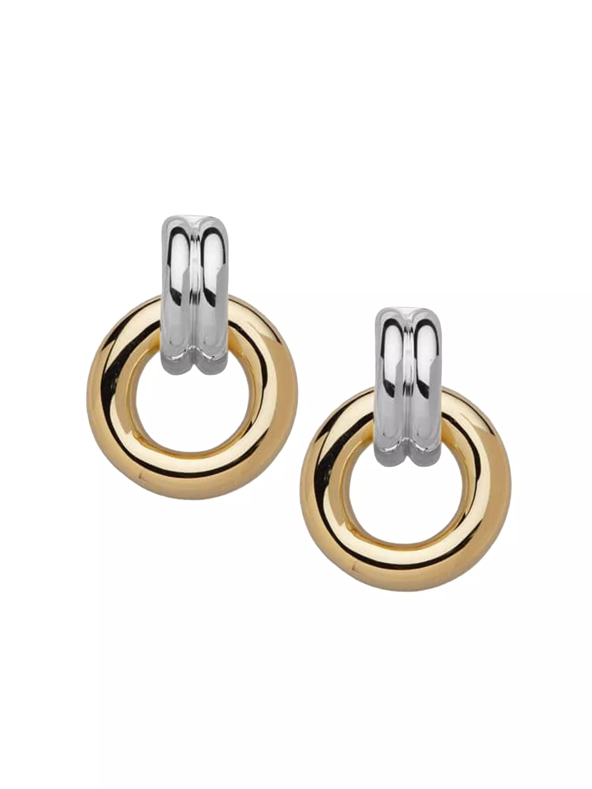 Gina Two-Tone Sterling Silver Doorknocker Earrings | Saks Fifth Avenue