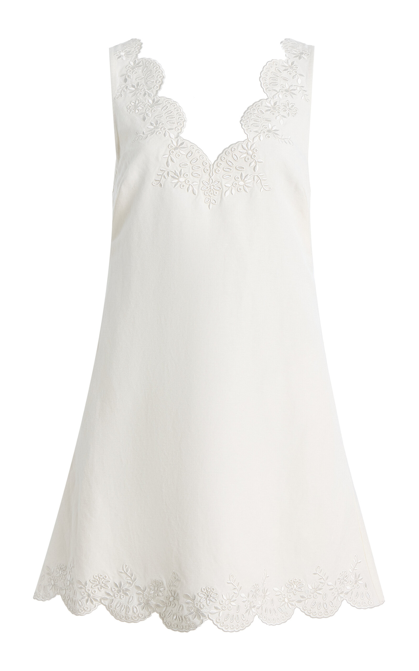 Edena Embroidered Linen-Blend Mini Dress | Moda Operandi (Global)