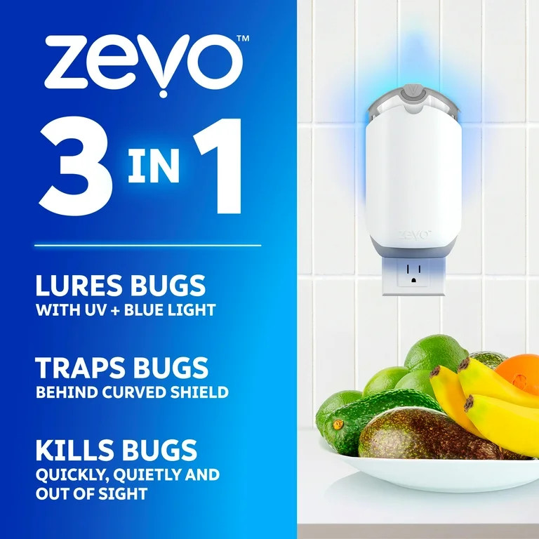 Zevo Indoor Fly Trap Full Size: Easy, Mess-Free Light Trap Catches & Kills Flying Insects, House ... | Walmart (US)