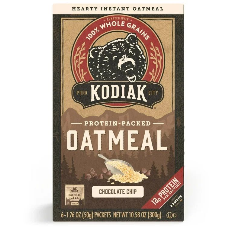 Kodiak Protein-Packed Chocolate Chip Instant Oatmeal, 1.76 oz, 6 Packets | Walmart (US)