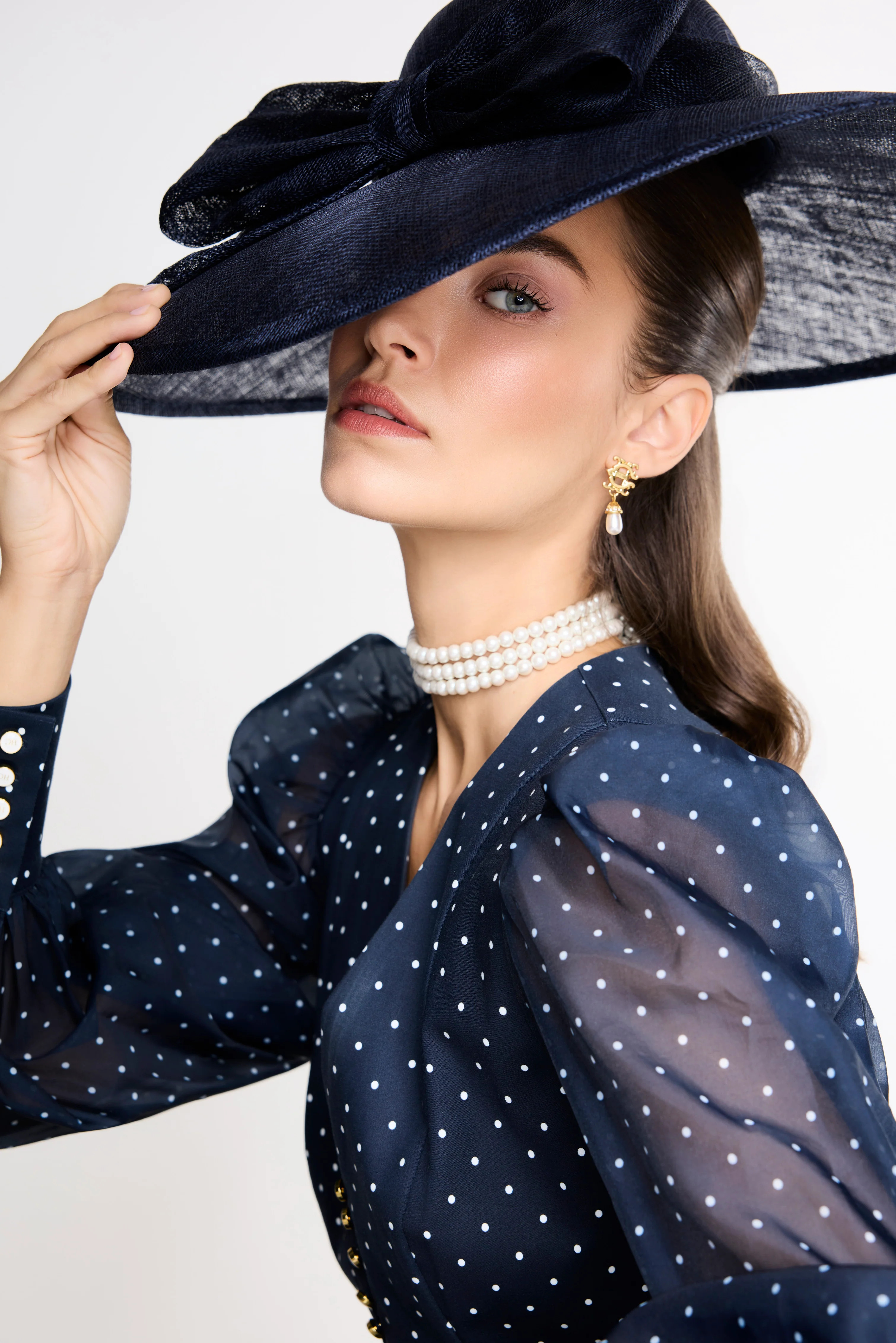 Luxury Tear Drop Earrings (Gold Pearl) | Holland Cooper
