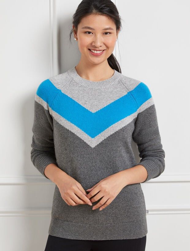 Thermolite® Colorblock Crewneck Sweater | Talbots