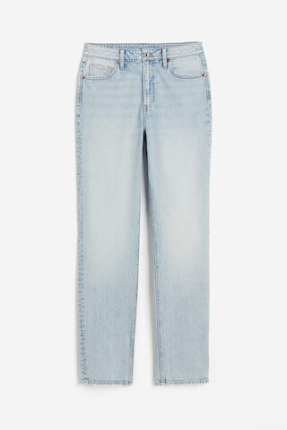 H & M - High Rise Slim Straight Leg Jeans - Blue | H&M (US + CA)
