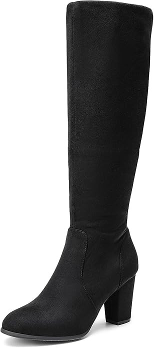 DREAM PAIRS Women's Chunky Heel Knee High and Up Boots | Amazon (US)