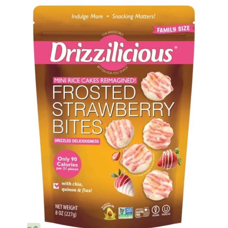 Drizzilicious Frosted Strawberry Mini Rice Cakes, 8 oz | Walmart (US)
