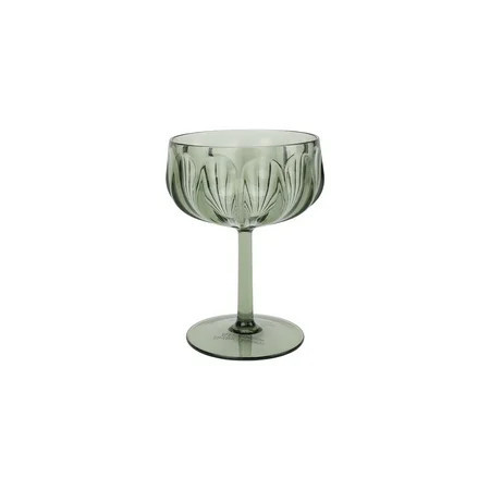 Better Homes & Gardens 13-Ounce Tritan Plastic Coupe Glass, Green | Walmart (US)