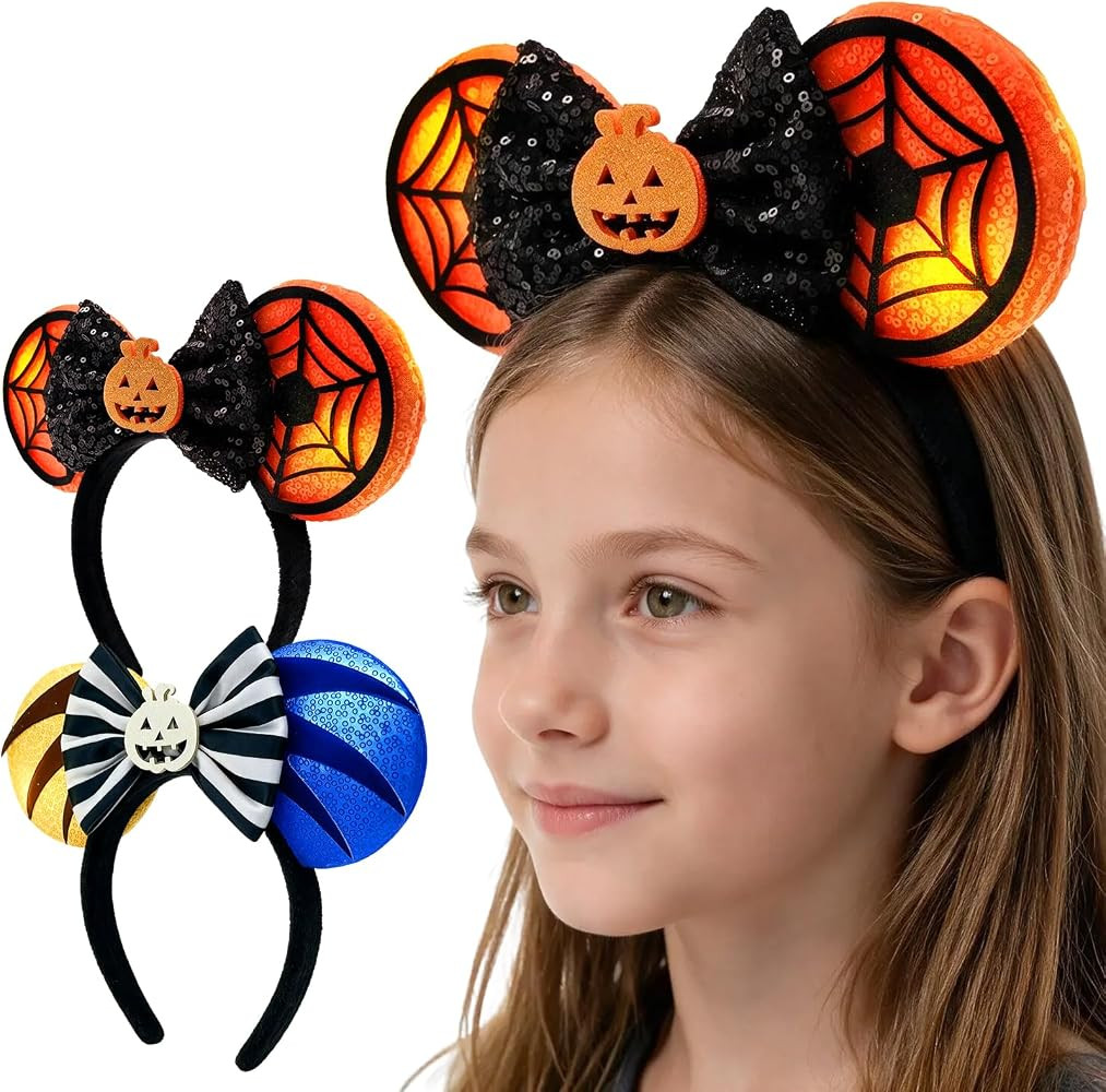 Mouse Ears Headbands with LED Light Halloween Headbands Ears for Party | Amazon (US)