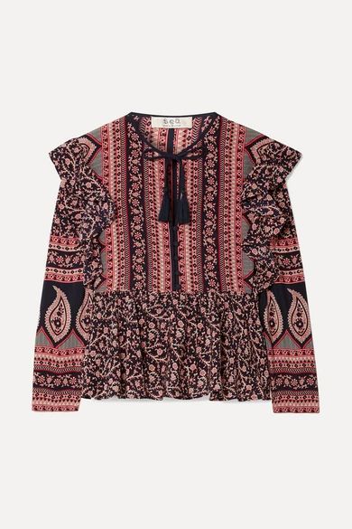 Aurora ruffled printed silk-georgette blouse | NET-A-PORTER (US)