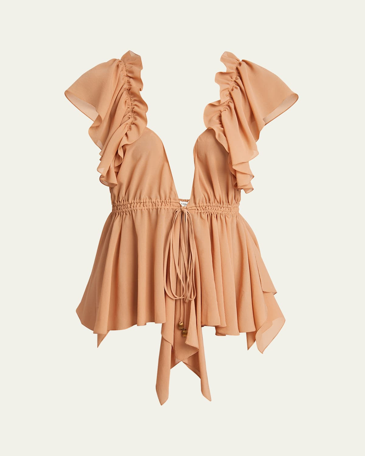 Ruffle Top with Tie Waist | Bergdorf Goodman