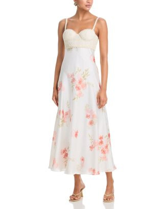 Sleeveless Floral and Lace Midi Dress - Exclusive | Bloomingdale's (AU)