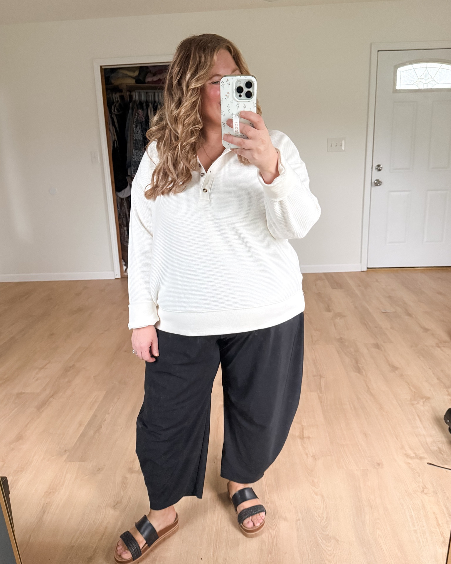 Travel outfit! Wearing an XL petite in my old navy barrel pants - they’re often sold out so also linking similar.  Wearing an XL in my Walmart waffle knit top.

#LTKootd #LTKMidsize #LTKSeasonal