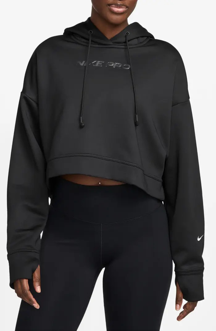 Pro Therma-FIT Crop Fleece Hoodie | Nordstrom