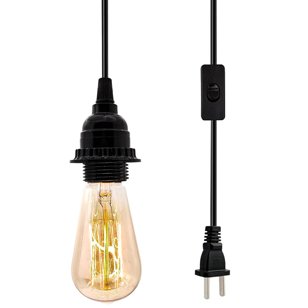Plug in Hanging Light Kit, Industrial Pendant Lighting Fixture, E26 E27 Retro Hanging Lights with... | Amazon (US)