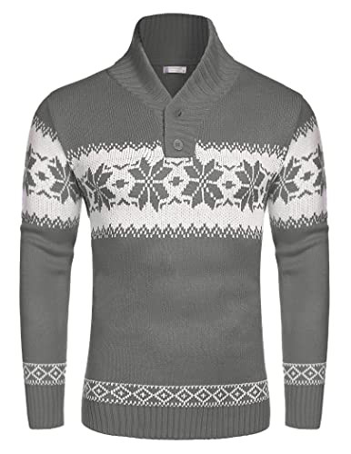 COOFANDY Men's Christmas Sweater Ugly Knitted Xmas Sweaters Casual Snowflake Pullover Knitwear | Amazon (US)