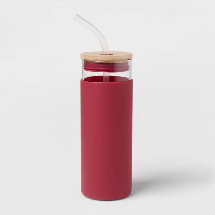 16.9oz Glass Straw Tumbler with Silicone Sleeve - Opalhouse™ | Target