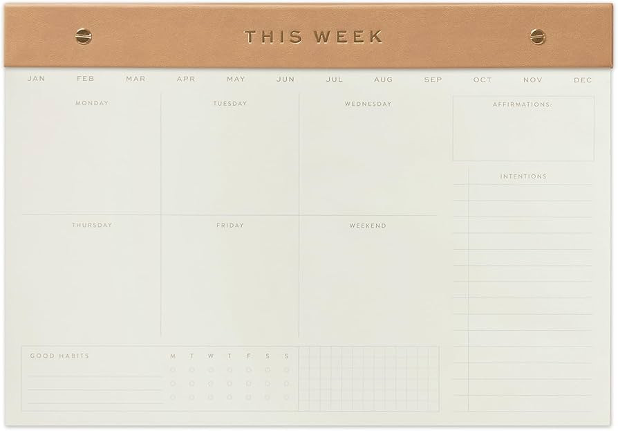 DesignWorks Ink Weekly Agenda Postbound Notepad with Space for Affirmations and Intentions, 9.75"... | Amazon (US)