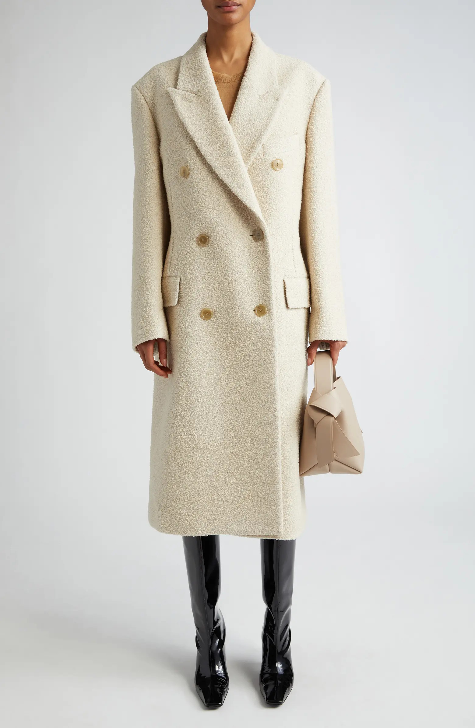 Acne Studios Ojama Wool Blend Bouclé Coat | Nordstrom | Nordstrom