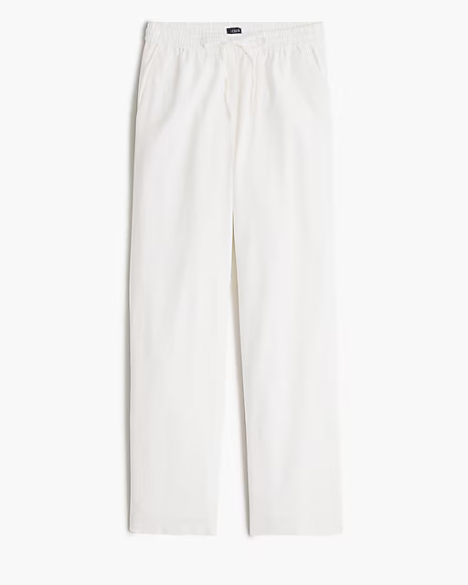 Linen-blend slim wide-leg drawstring pant | J.Crew Factory