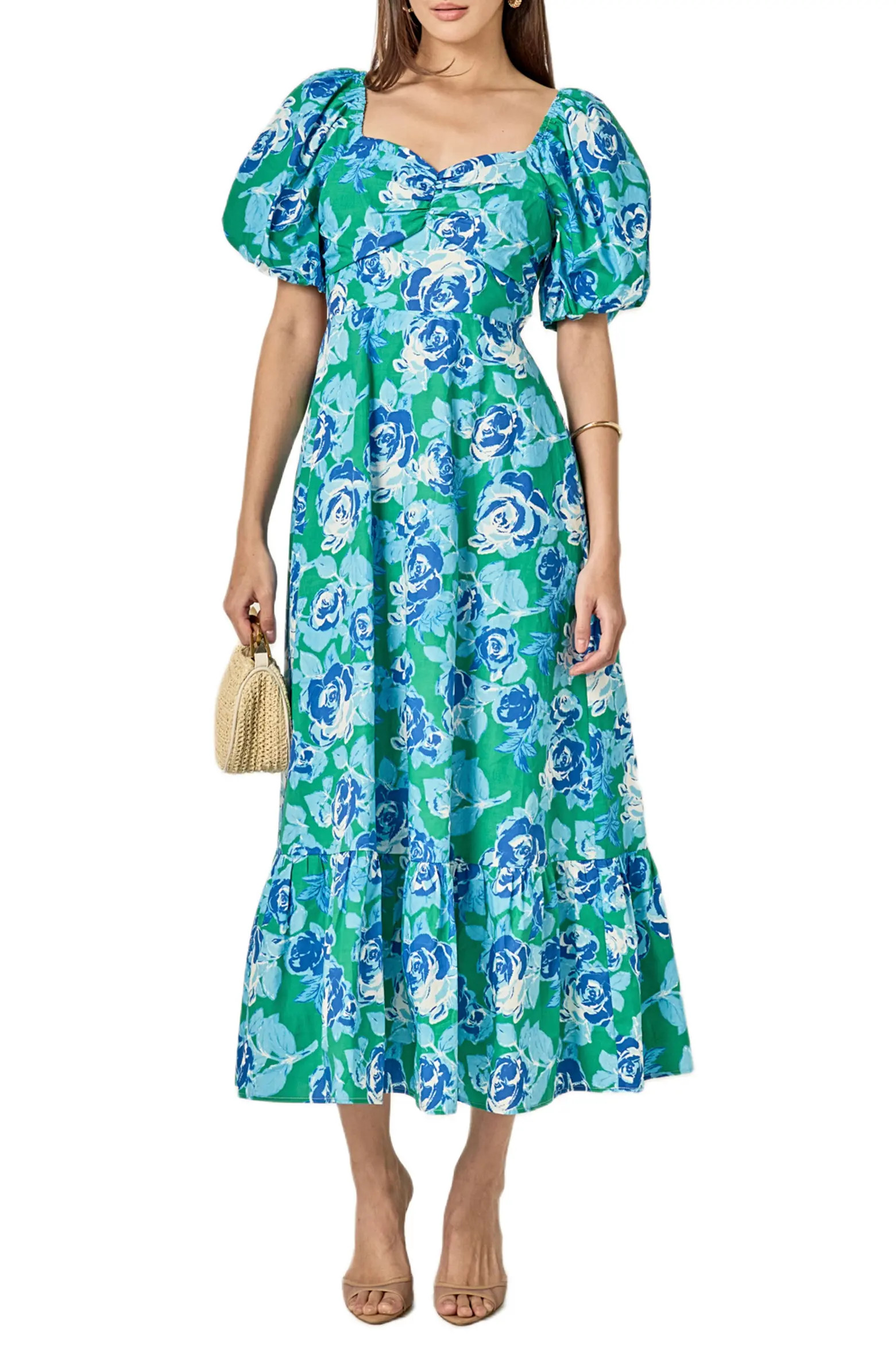 Floral Back Cutout Cotton Dress (Women) | Nordstrom | Nordstrom