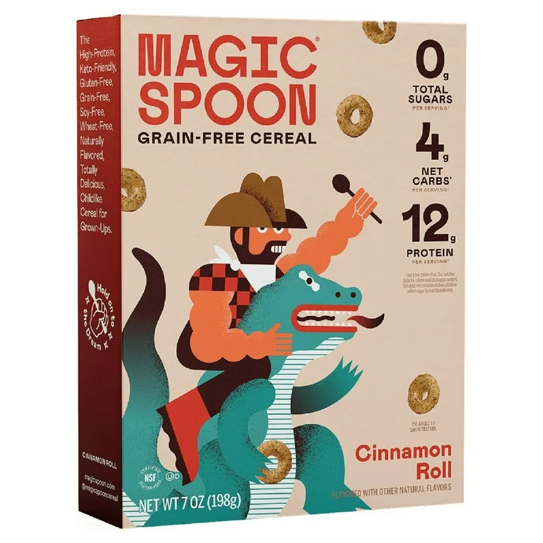 Magic Spoon Cinnamon Roll Grain-Free Breakfast Cereal, 7 oz Box | Walmart (US)