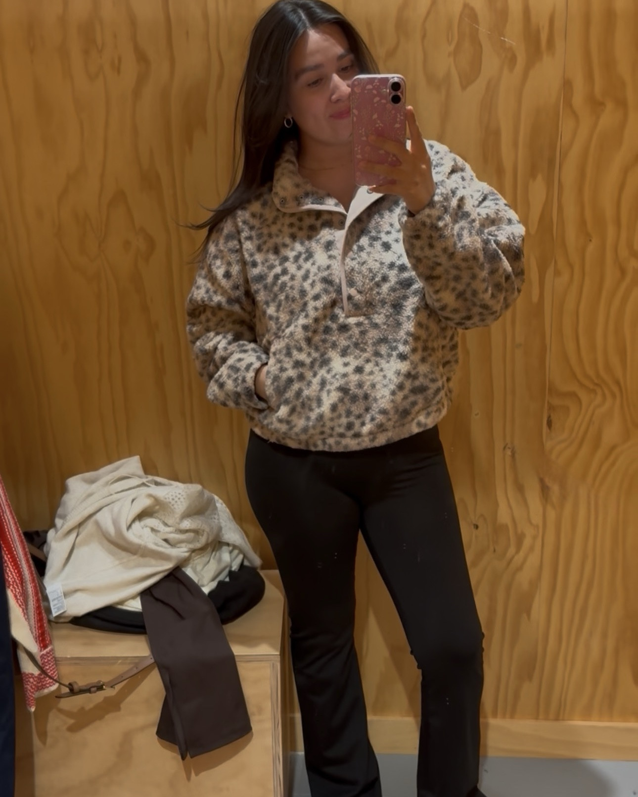Sherpa Henley sweater and yoga pants. Sweater and pants size S 

#LTKSeasonal #LTKHoliday #LTKootd