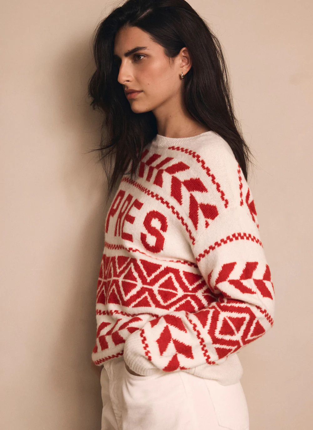 Red Graphic Apres Fair Isle Jumper | Mint Velvet