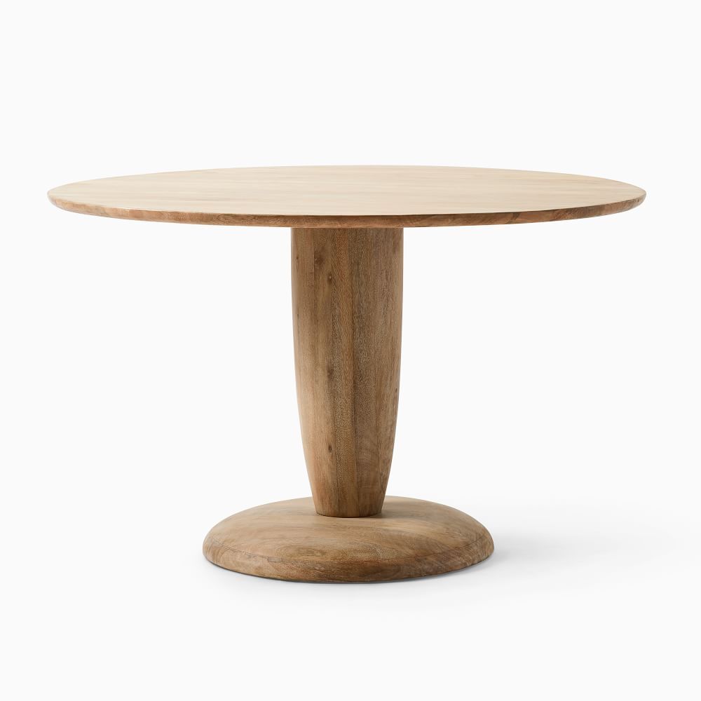 Winona Round Dining Table, 48 Inch, Cerused White | West Elm (US)