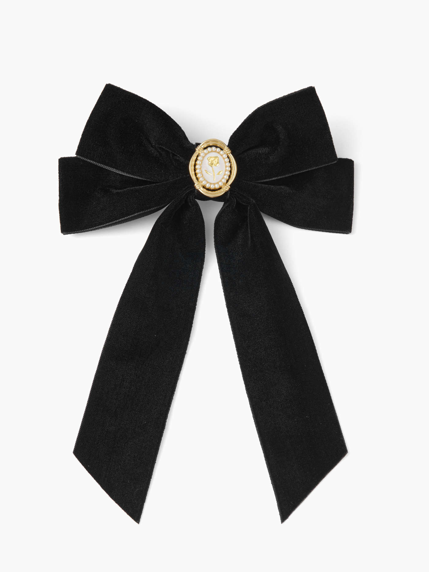 Velvet Rose Badge Decor Bowknot Hair Clip | Cider