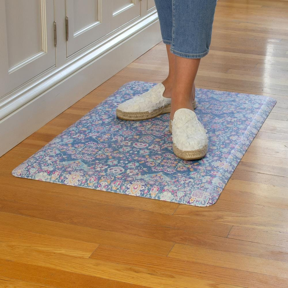 FloorPops 20-in x 32-in Blue Non-Slip Grip Indoor Novelty Kitchen Mat one_size | FPA3732 | Lowe's