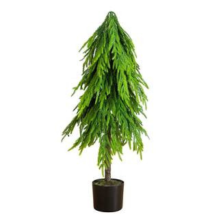 3 ft. Artificial Real Touch Down Swept Norfolk Pine Tree with Natural Look | The Home Depot