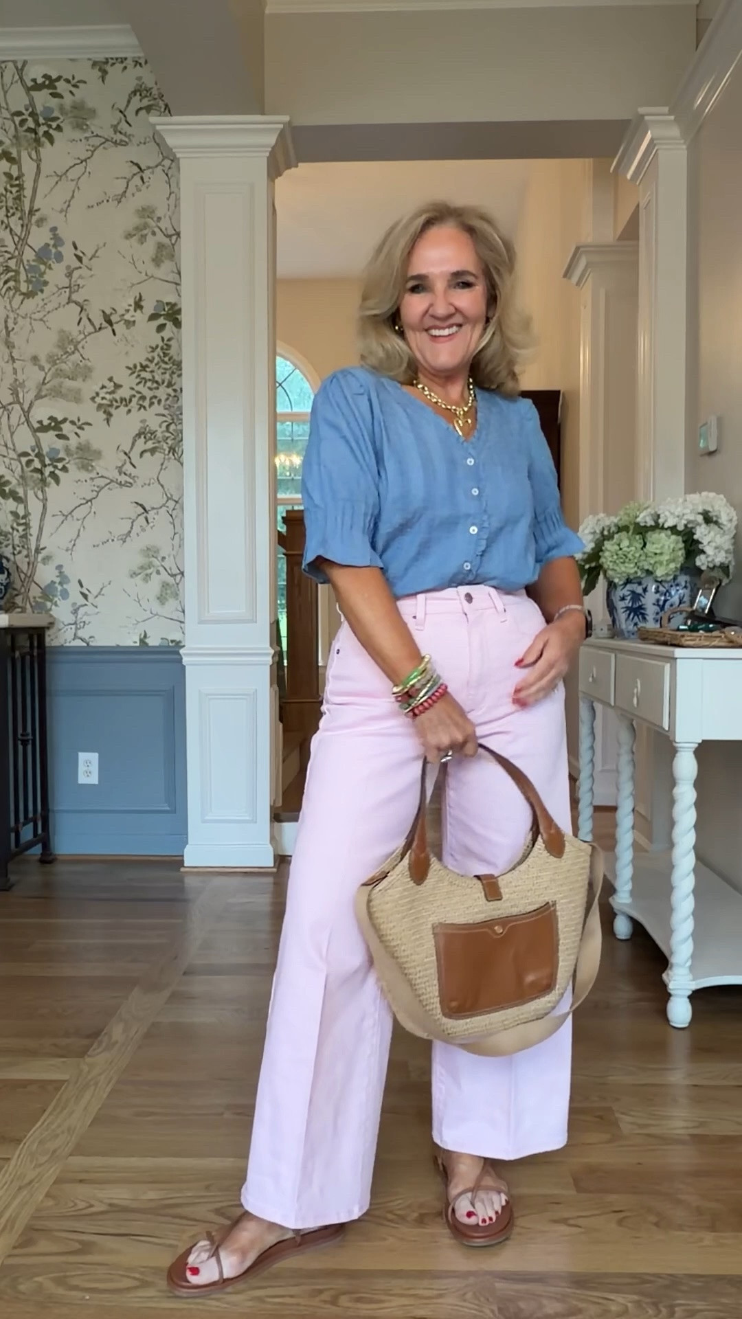 Top selling blouse size small 
Jeans starting to sell out wearing an 8
10% off my bag with code NANETTE10

#LTKOver40 #LTKootd #LTKSaleAlert
