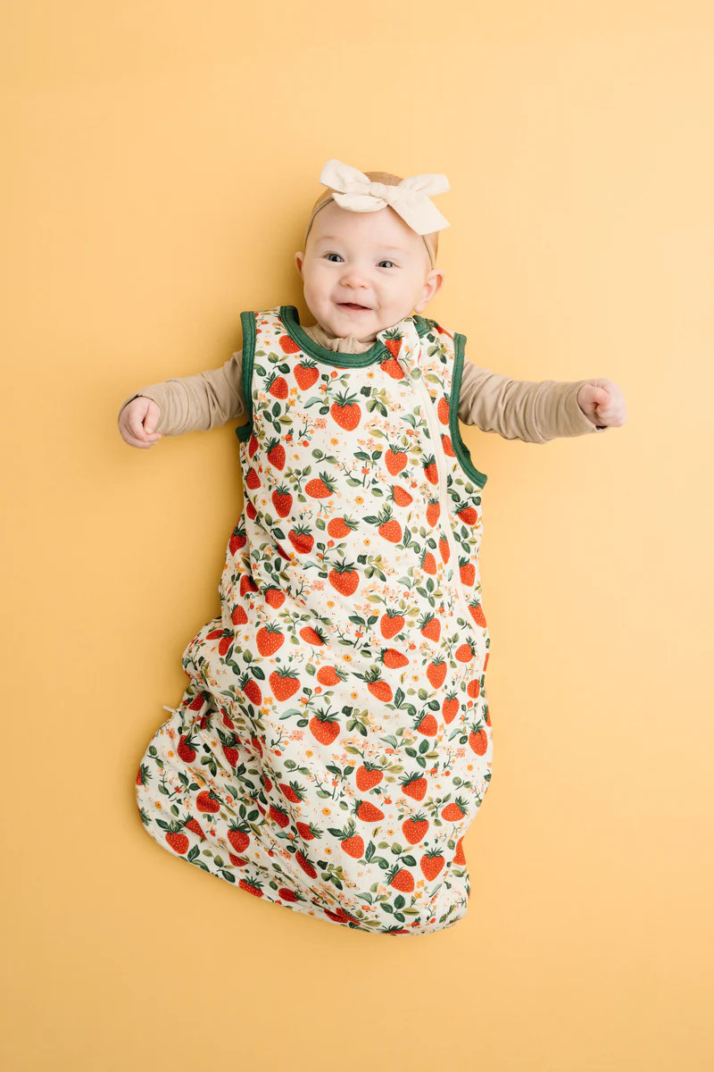 Vintage Strawberry Bamboo Sleep Bag | Little One Shop Co