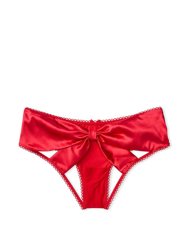 Mesh & Satin Bow Cutout Back Open Panty | Victoria's Secret (US / CA )