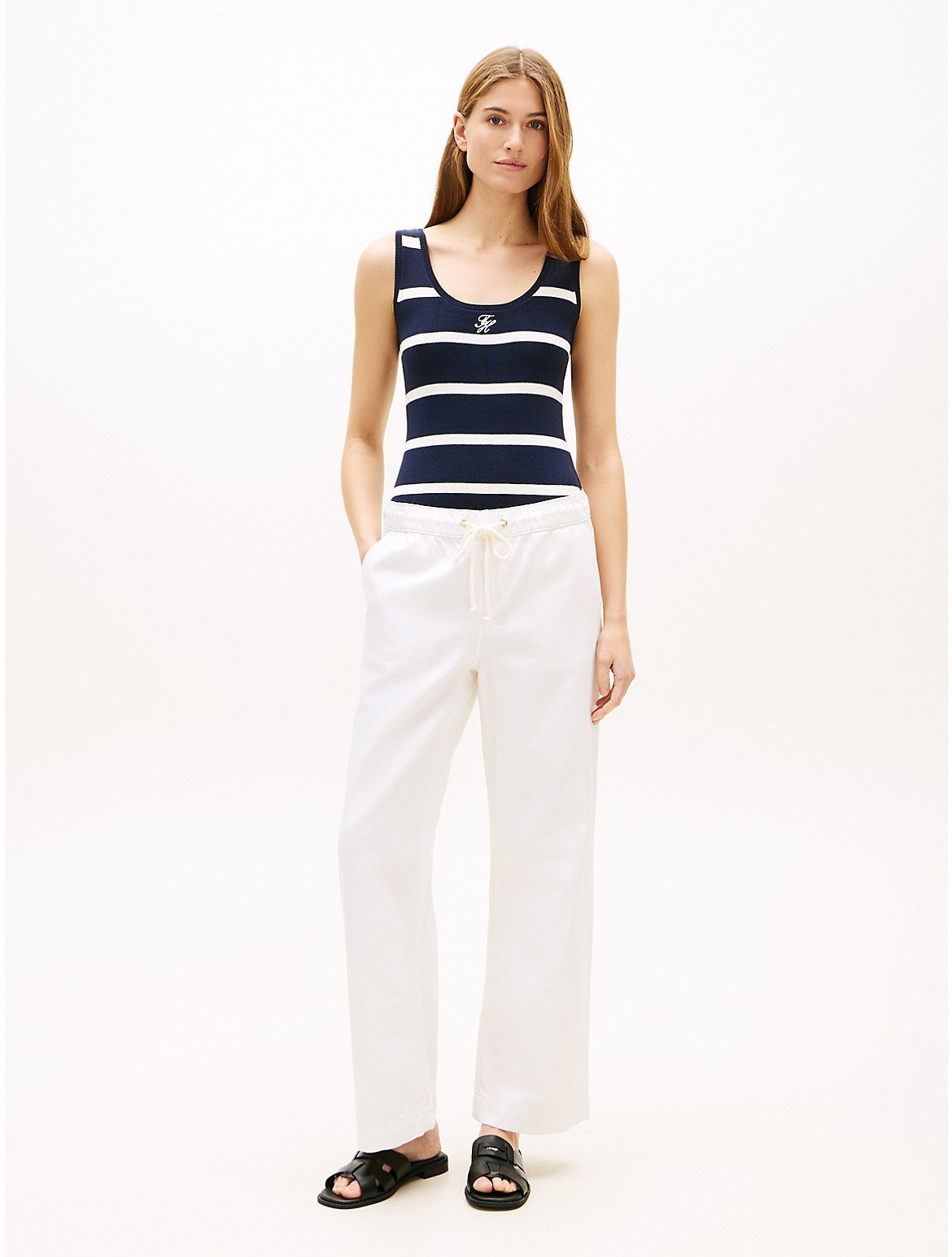 Tommy Hilfiger Women's Lightweight Wide Leg Pull-On Jean - Blue - XS | Tommy Hilfiger (US)