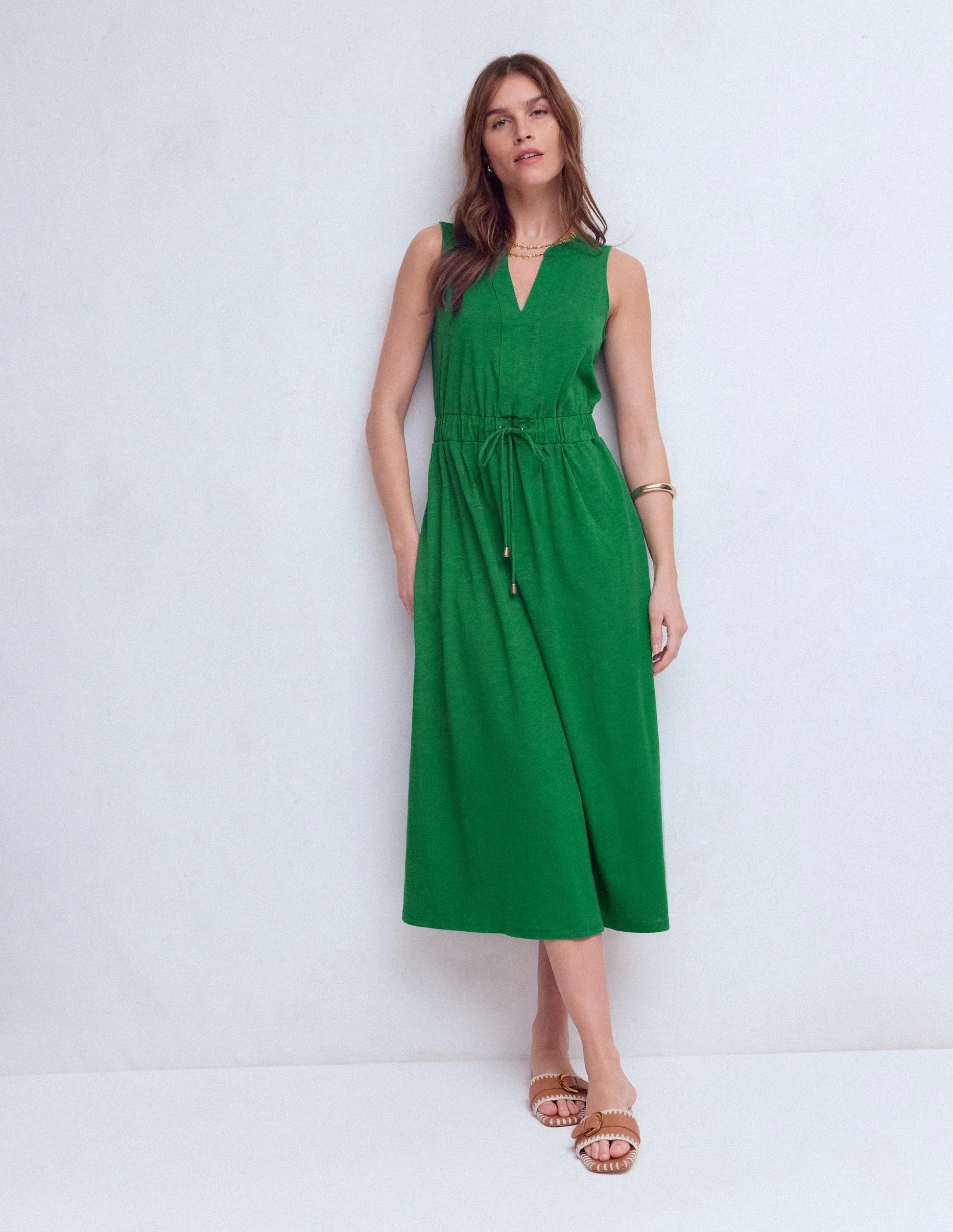 Delphine Midi Sleeveless Dress-Fresh Green | Boden (US)