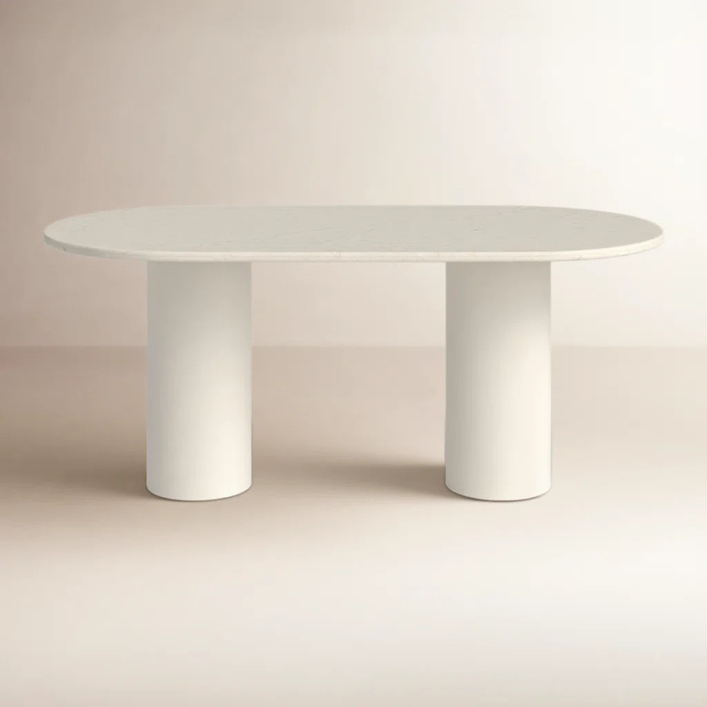 Calila 78'' Oval Marble Dining Table | Joss & Main