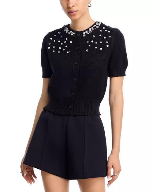 AQUA Embellished Cardigan Sweater - Exclusive  | Bloomingdale's Women | Bloomingdale's (US)